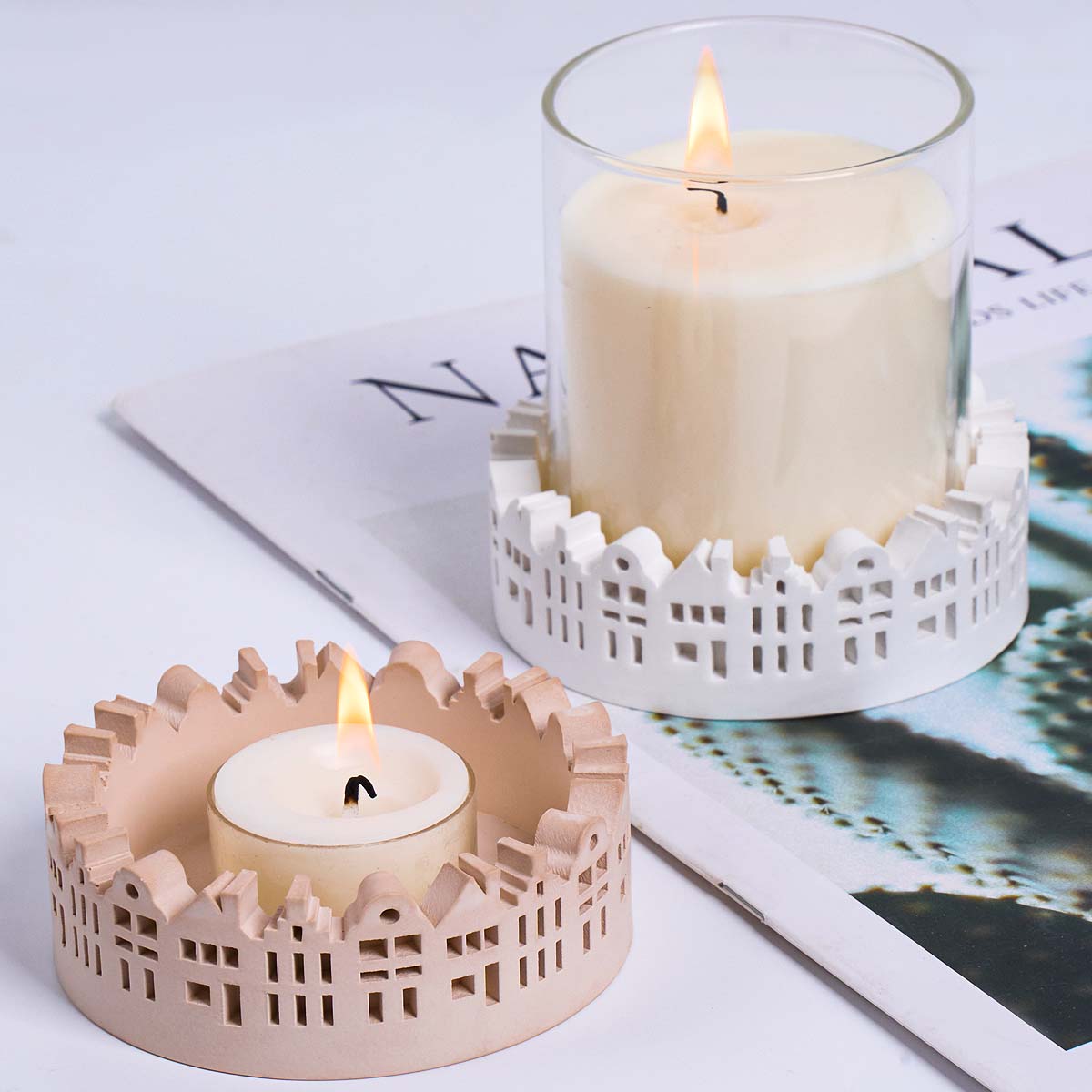 Kraft Box Candle - Holle Ronde Huis Kaarshouder Siliconen Mal