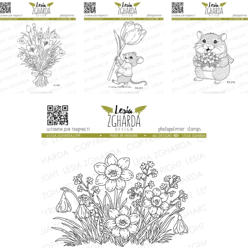 Candle Making Books - Lentebloemen Gras Maan Clear Stamps Snijmallen
