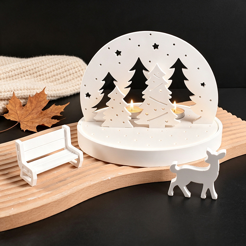 Candle Making Process - Kerst-Eland Theelicht Houder Siliconen Molds, 3D