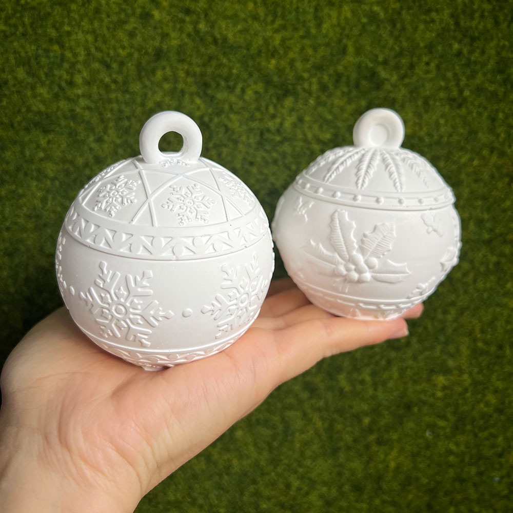 Kraft Box Candle - Kerst Ronde Bal Kaars Pot Siliconen
