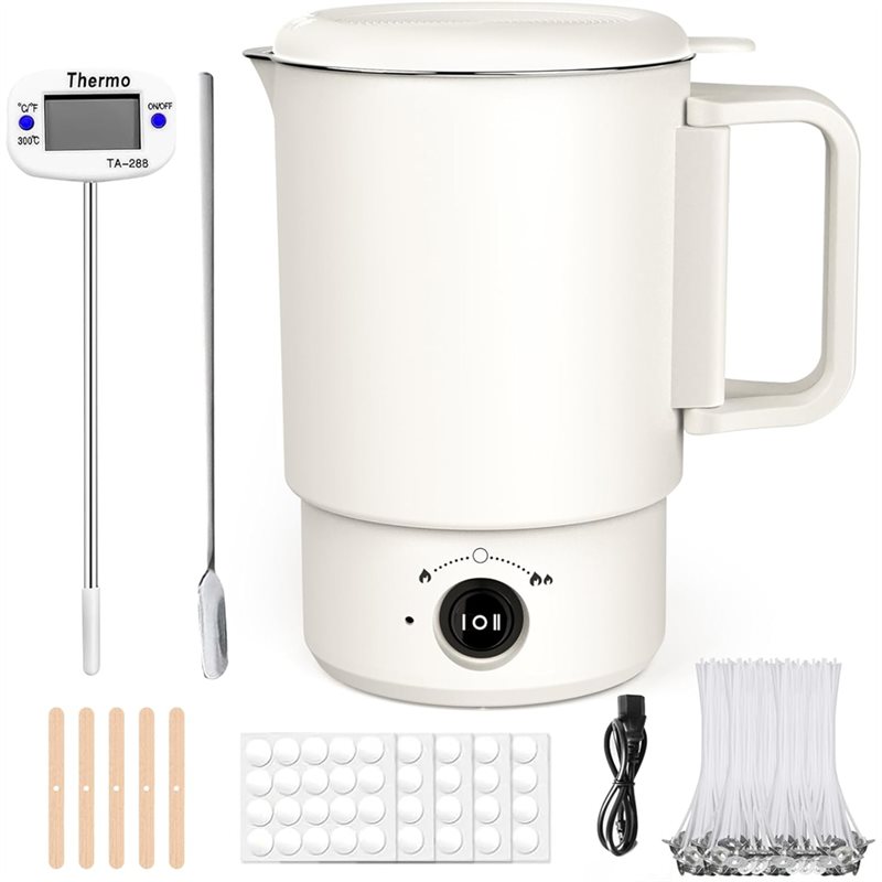 Candle Making Kit For Beginners - A47U Elektrische Wasmeltpotset Met Thermometer 800ML