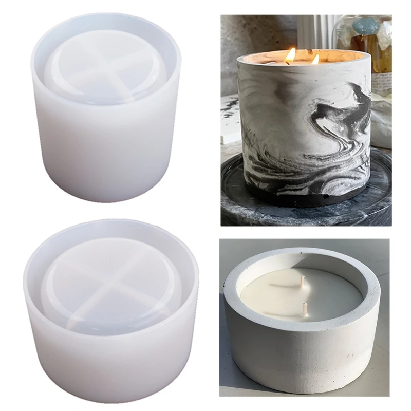Kraft Box Candle - 3 maten ronde cementbeton mallen voor
