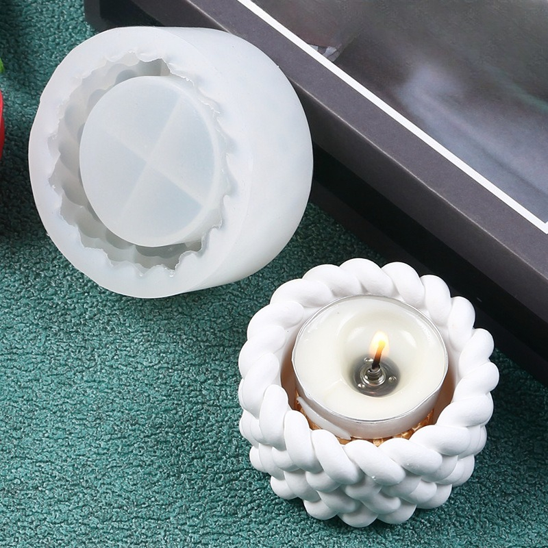 Candle Making Process - DIY henneptouw kaarsenhouder siliconen mal, kaarsenbasis