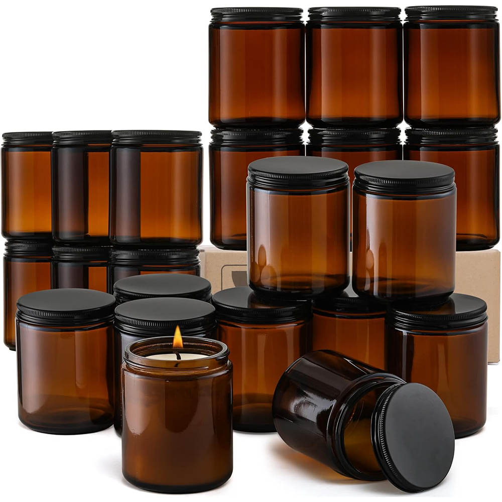 8oz Amber glazen potjes met zw - Candle Making Glass recensie en prijs