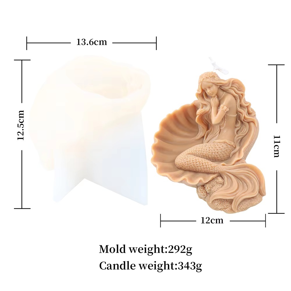 Charmante zeemeermin kaars sil - Candle Making Process recensie en prijs
