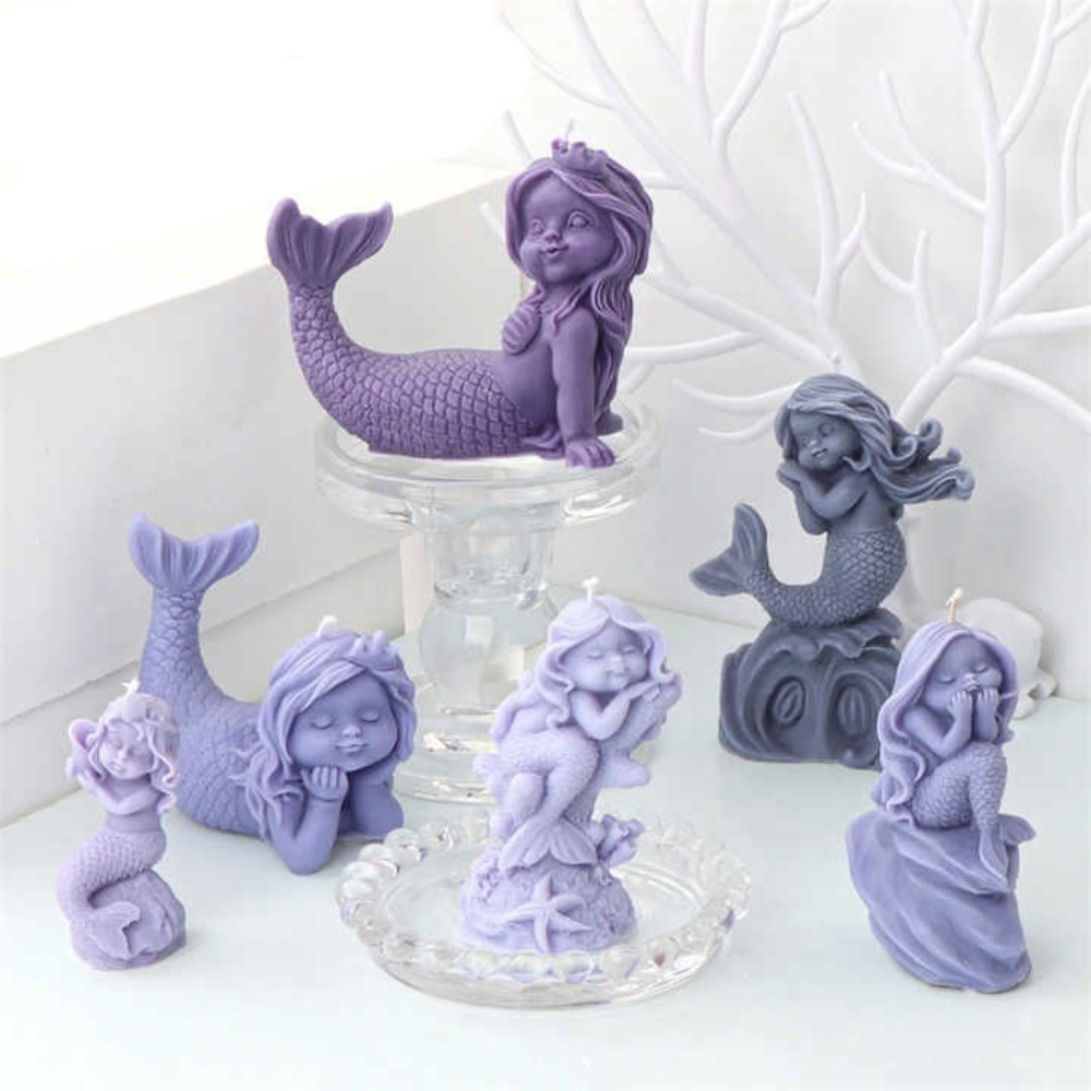 Charmante zeemeermin kaars sil - Candle Making Process recensie en prijs